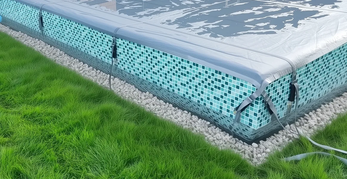 Покрывало для бассейна под снегом — защита зимой в Кирове